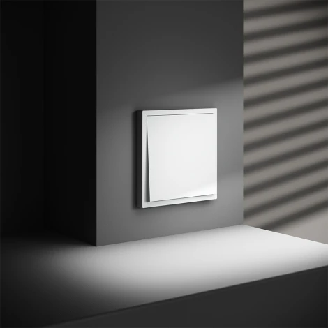 Выключатель с самовозвратом одноклавишный (белый матовый) Voltum S70 VLS010602