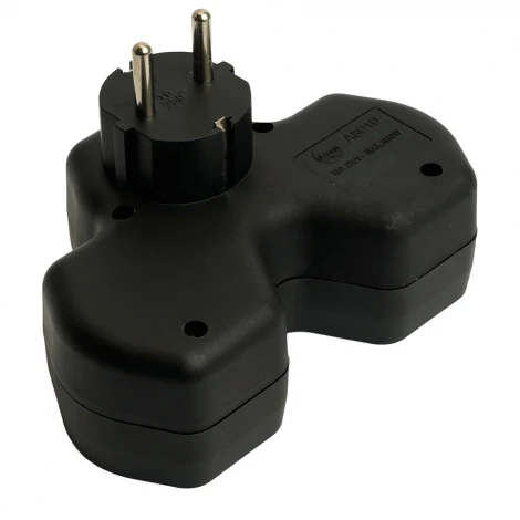 Разветвитель сетевой 3-х местный с заземлением (черный) Stekker 50108