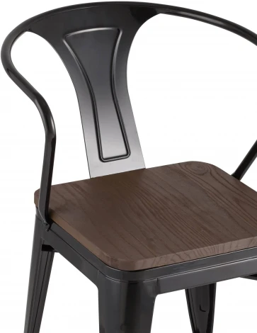 Стул Stool Group TOLIX ARM WOOD с подлокотниками черный УТ000001862