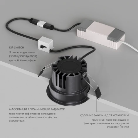 Встраиваемый светильник точечный Denkirs Shine Glow DK2431-DN темный никель