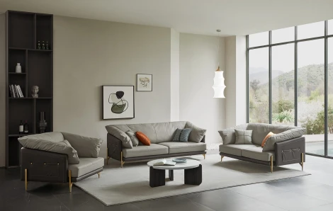 Кресло ESF ARTE NAPPA SF035 серый 6623-темно серый /Кожа