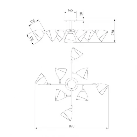 Потолочная люстра Eurosvet Paola 30126/8 хром