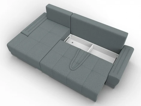 Диван угловой Лига-119 угол левый (ДСП,Брус,Фанера,ЛДС,Рогожка/Серый) Лига Диванов 137086L