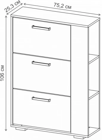 Обувница Эдеа-1 (Эдеа-1 белый / дуб вотан) Woodville арт.563549