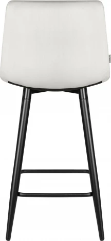 Стул полубарный DOBRIN OLIVIA (черные матовые ножки, светло-серый велюр (108-52))