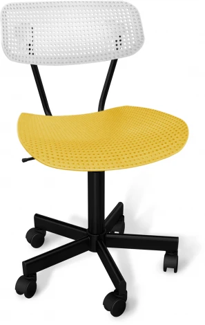 Стул подъемно-поворотный SHT-ST85/S121М белый/желтый/черный муар Sheffilton 5789354405