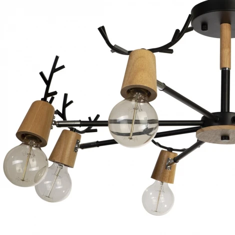 Потолочная люстра на штанге Loft IT Sven 10024/8 Black (220V, рога)