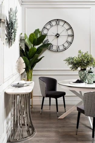 Стул велюр серый 54*57*80см с ч/б спинкой Garda Decor арт.30C-1232F GR