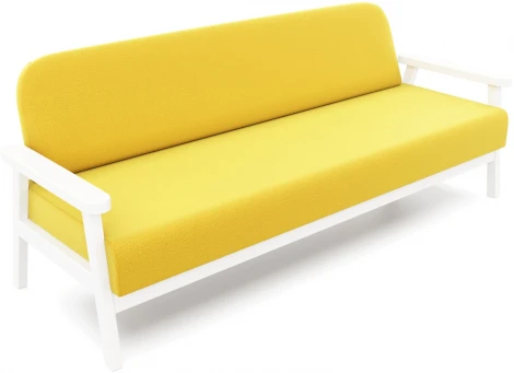 Диван Arsko прямой Флори Б белая эмаль велюр желтый