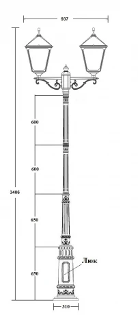 Наземный фонарь Oasis Light QUADRO XL 79910XLA 02C E7 Bl