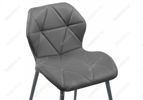 Стул Woodville на металлокаркасе Вальд экокожа серый / серый глянец 464192