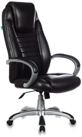 Кресло руководителя Бюрократ T-9923 темно-коричневый Lincoln 221 искусственная кожа крестовина пластик пластик серебро