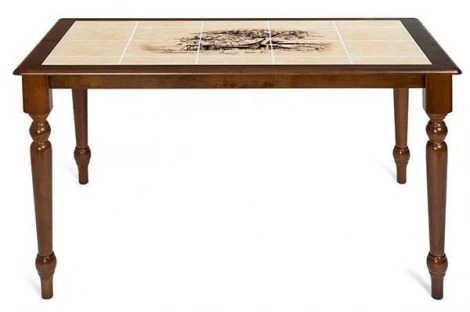 CT 3045P Стол с плиткой Тёмный Дуб (дерево гевея/плитка)