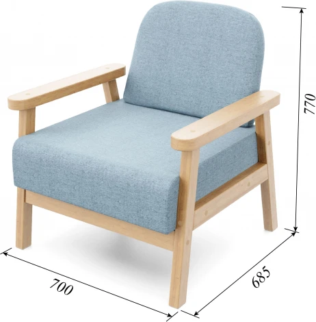 Кресло Arsko Флори береза рогожка голубая