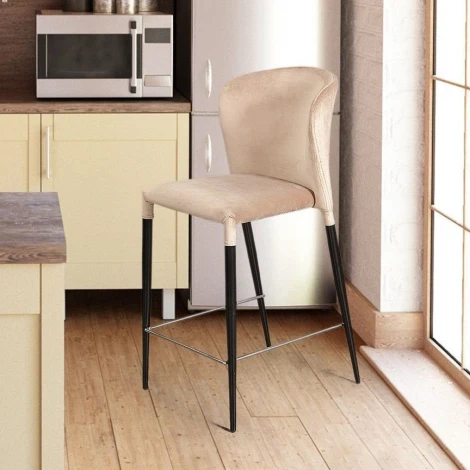Стул полубарный Albert, бархат бежевый 5/опора конус Top Concept ALBERT 75389