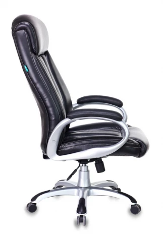 Кресло руководителя Бюрократ T-9922 черный Leather Venge Black эко.кожа крестовина пластик пластик серебро