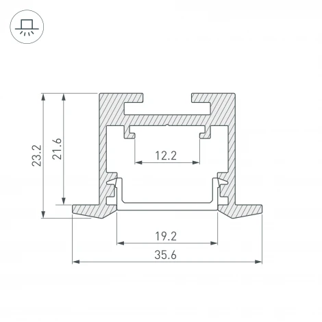 Профиль SL-LINE-3523-F-2500 BLACK (Алюминий) 033738 Arlight SL-LINE