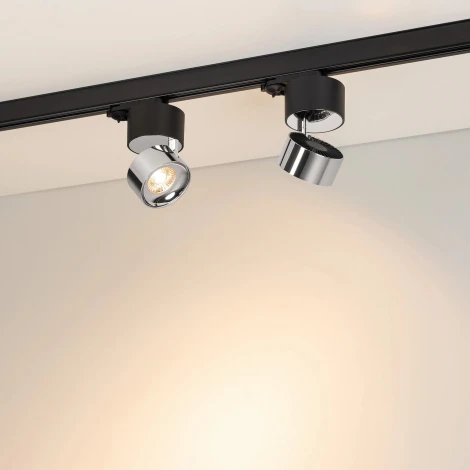 Трековый светильник SP-PLURIO-TRACK-4TR-R77-9W Warm3000 (BK-CHR, 36 deg, 230V) (Arlight, IP20 Металл) 038125 (LED)