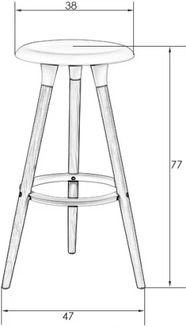 Табурет барный DOBRIN ROYCE BLACK (чёрный (B-03))