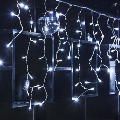 Бахрома светодиодная с эффектом мерцания, 25м. соединяемая, 440 светодиодов, белый свет Uniel ULD-B25006-440/TTK WHITE IP44