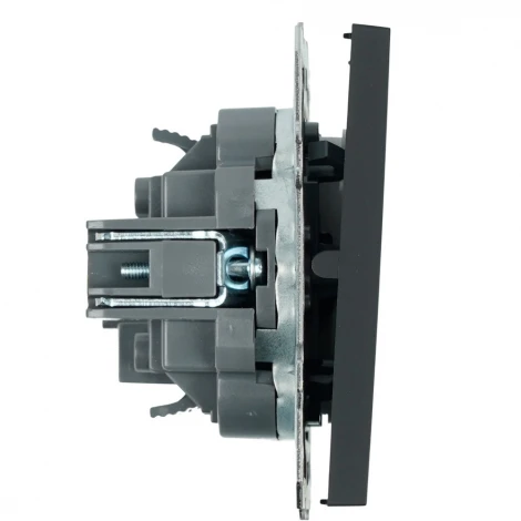 Переключатель одноклавишный (черный уголь, soft touch) Stekker Эмили 50248