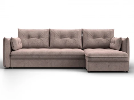 Диван угловой Лига-100 НПБ угол универсальный (ДСП,Фанера/Пластик/Велюр/Бежевый) Лига Диванов 133664