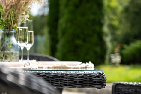 "Сицилия" обеденная группа плетеная, цвет графит 4SIS арт.УТ-00007685