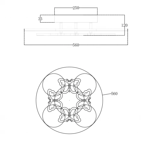 Потолочная люстра светодиодная Escada Butterfly 10272/8LED 117W White