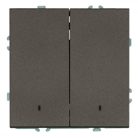 Выключатель двухклавишный с подсветкой (антрацит, soft touch) Stekker Эмили 49916