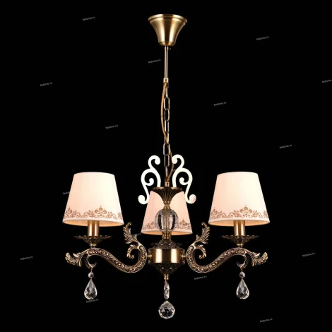 Люстра подвесная Natali Kovaltseva Calais, 3 плафона, бронза с белым, коричневым и прозрачным