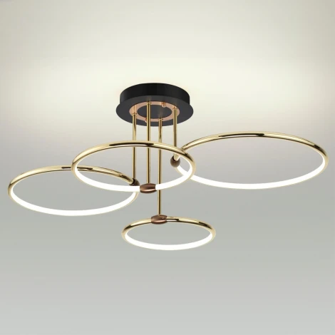 Люстра на штанге потолочная Lumion Ursula 5283/96CL LEDIO золотой, коричневый LED 96W 4546Лм 3000-6000K с пультом ДУ 220V (регулировка яркости)