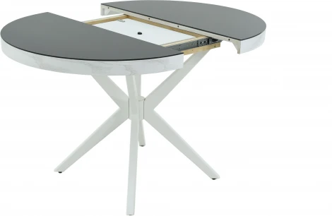 Стол Аврора Оскар D950 Glass, Белый, Стекло Чёрное