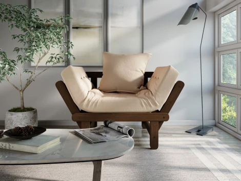 Кресло Arsko Сламбер орех бежевый велюр