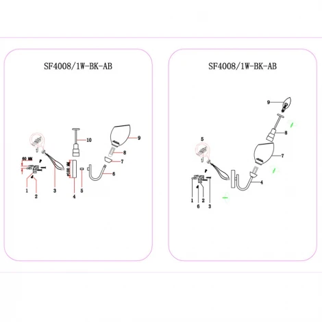 Бра Seven Fires Rodengo SF4008/1W-BK-AB