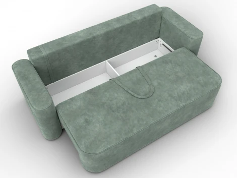 Диван прямой Лига-118 НПБ (ДСП,ЛДСП,Брус,Фанера,Велюр/Зеленый) Лига Диванов 137069