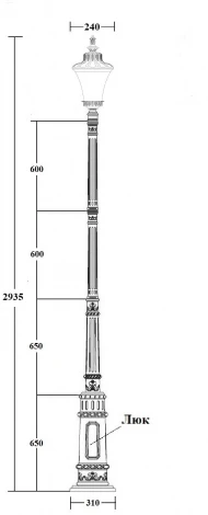 Наземный фонарь IP44 Oasis Light ELBA 86410/E7 Bl (220V, фонарь)