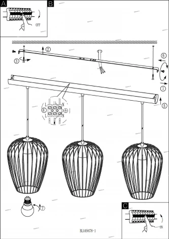 Подвесной светильник Eglo Newtown 49478 (220V, на проводе, бокалы)