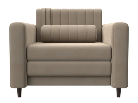 Кресло Лига-070 (ЛДСП,Брус,Фанера/Дерево/Велюр/Бежевый) Лига Диванов 132556