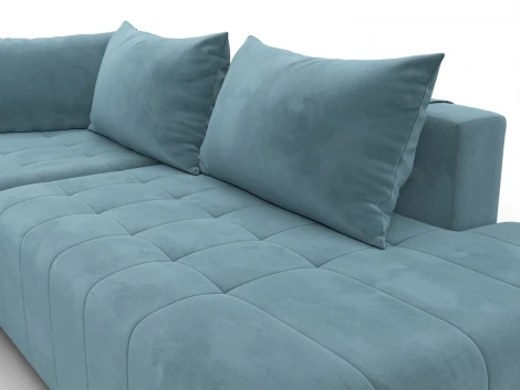 Диван угловой Лига-103 НПБ угол левый (ДСП,Брус,Фанера,Велюр/Бирюзовый) Лига Диванов 134815L