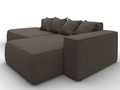 Диван угловой Лига-065 угол правый (ДСП/Пластик/Рогожка/Коричневый) Лига Диванов 129798