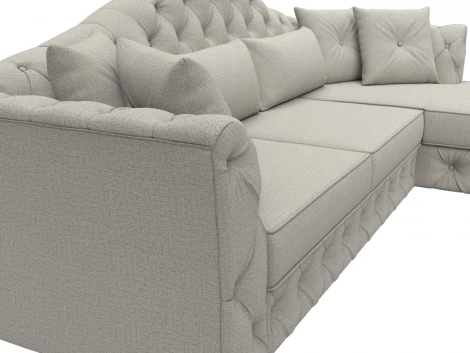 Диван угловой Артис правый угол (Бежевый/Рогожка) Лига Диванов арт.122769