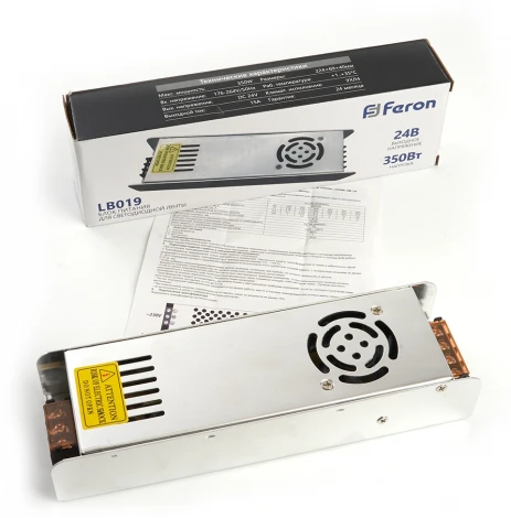 Трансформатор для светодиодной ленты 350W 24V (драйвер) Feron LB019 48048