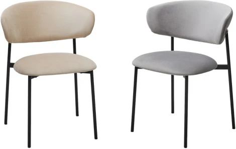 Стул M-City ЛЕОНАРДО H-06 Бежевый, велюр / черный каркас