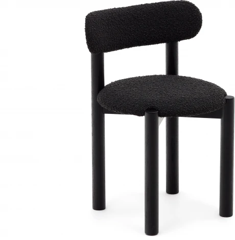 Nebai Стул из черной ткани букле и массива дуба с черной отделкой La Forma (ex Julia Grup) арт.178332