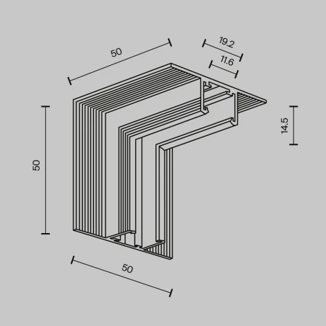 Соединитель угловой внутренний встраиваемый под ГКЛ 12,5мм Maytoni Technical Accessories for tracks Exility X TRA239ICL-42.12B