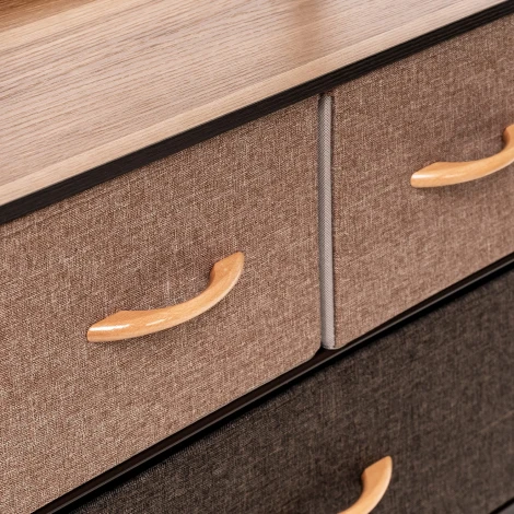 Комод Leset Локи 3 ящ., Коричневый Leset (Искусственный лен/Бежевый,Коричневый) арт.2500000183485