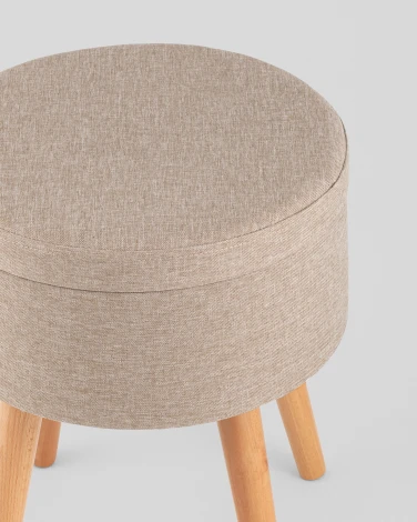 Пуф Stool Group с ящиком Store Woody рогожка серая арт.УТ000040158