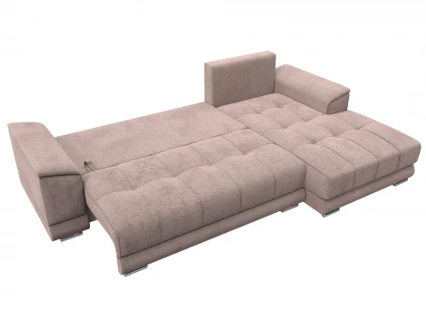 Диван угловой НордСтар правый угол (ДСП,Брус/Пластик/Велюр/Бежевый) Лига Диванов 127940