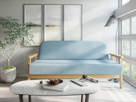 Диван Arsko прямой Флори М береза рогожка голубая