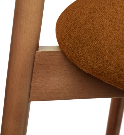 Стул полубарный Lucas 3 терракотовый букле с ножками цвета орех Bradexhome арт.RF 0802